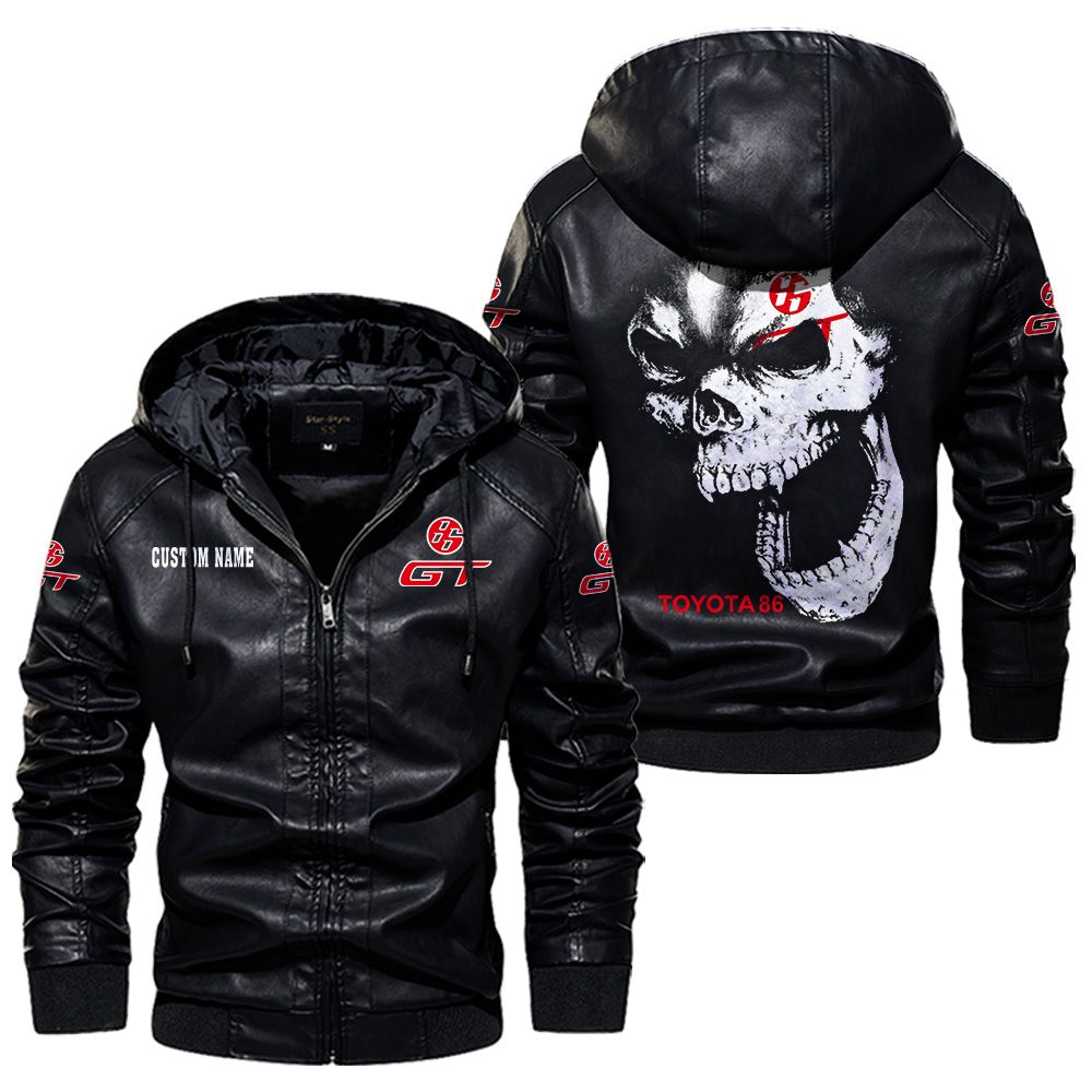 Custom Name Toyota 86 Skull Leather Jacket - Personalized Logo Car Motorcycle Model - Image 5